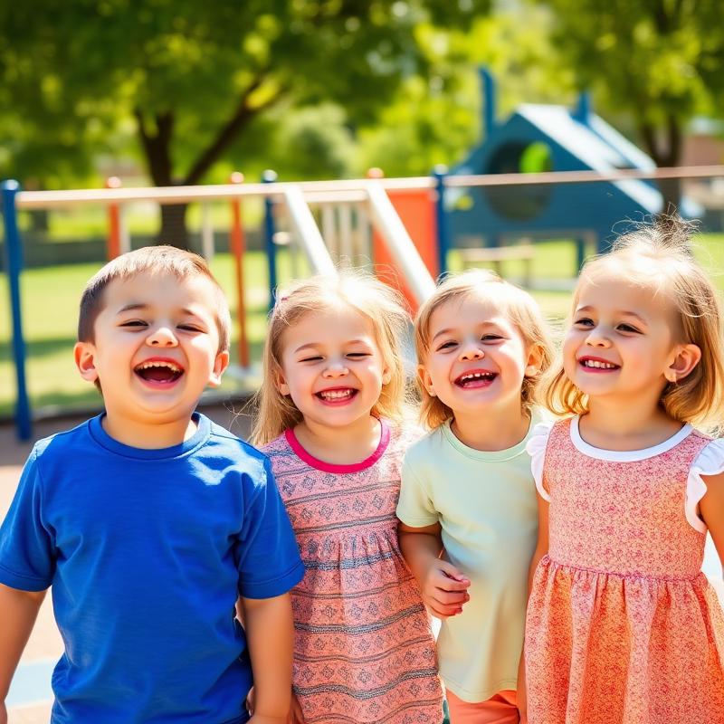 Children laughing on the playground
